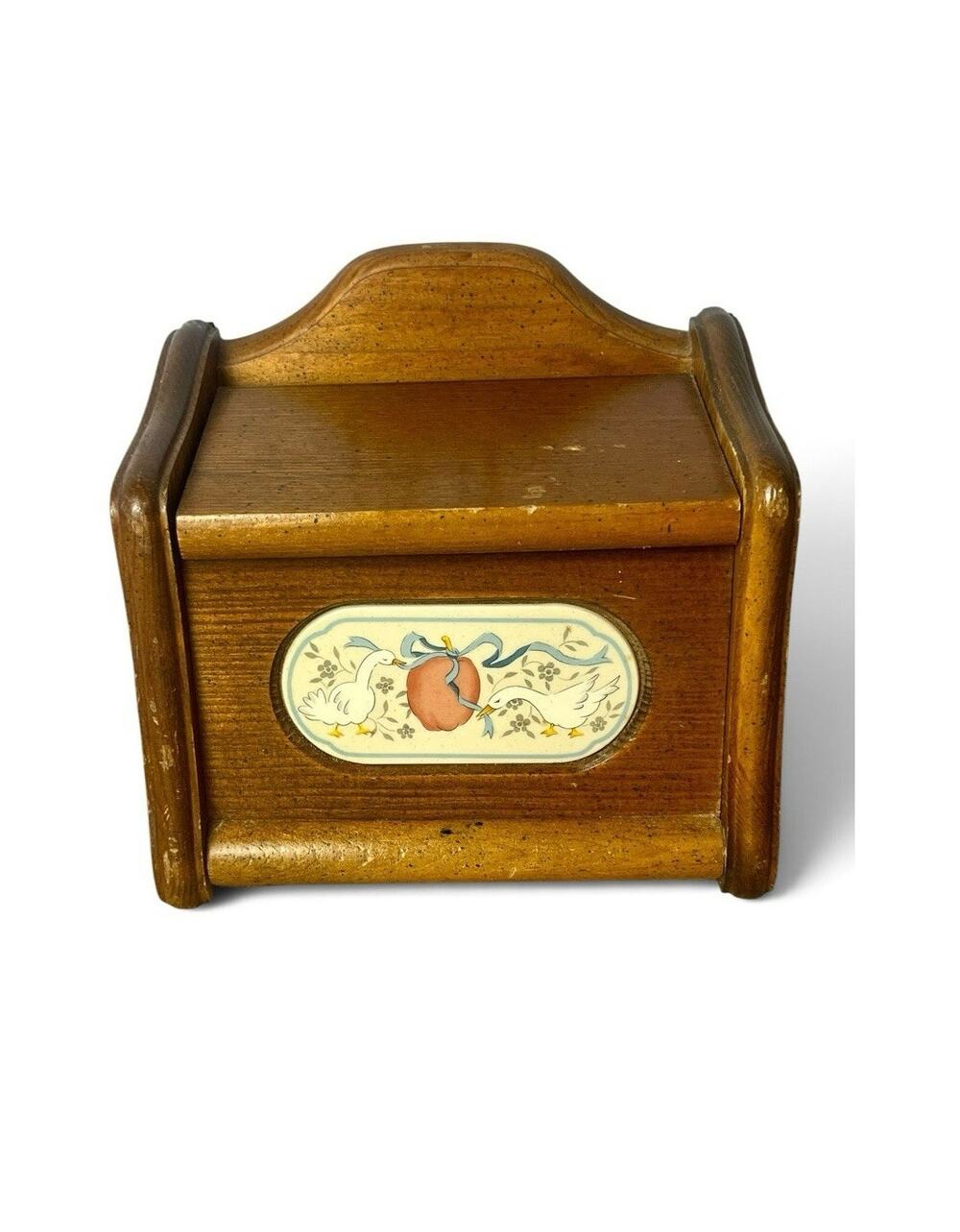 Vintage 1980s Country Goose Wooden Recipe Box Goodwood Marmalade Ceramic Tile
